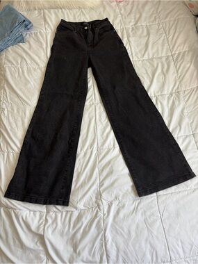 Black Cotton On high rise curvy wide leg jeans